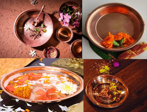 Assiette ronde traditionnelle en cuivre Thaal pour les cérémonies religieuses, le culte à domicile, les festivals et le service de repas - Product Image 5