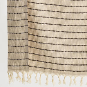 Serviettes de plage Hamam Pestemal turques d'été en gros-100X180CM Serviette Peshtemal 100% coton 40x70in Beige - Product Image 5