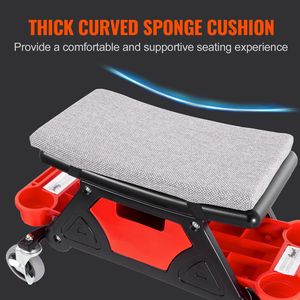 Sgabello da Meccanico Professionale con Ruote da 4 Pollici, Capacità 136 kg, Tre Vani Portautensili Scorrevoli, Sedile Modificato per Auto - Product Image 2