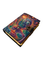 Universo mujeres de diosa cuaderno impreso libro de sombras diario Vintage hecho a mano 100% cubierta de cuero genuino papel de borde de cubierta