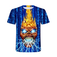 T-shirt pour homme en polyester à motif personnalisé tricoté en 3D avec impression numérique, nouveau design 2022, col anime, vente en gros, respirant, séchage rapide
