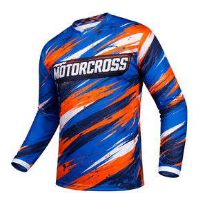 Jersey de Motociclismo de Cuero Personalizado con Impresión Digital, Resistente al Viento, para Hombre |   Camiseta de Manga Larga Transpirable de Talla Grande para Verano OEM - Product Image 1