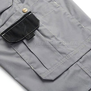 Pantalon de travail cargo gris respirant multi-poches en coton durable résistant à l'abrasion pour l'extérieur - Product Image 3