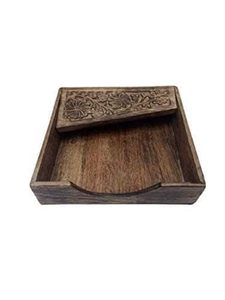 Boîte à mouchoirs en bois sculptée à la main, distributeur de serviettes décoratif pour la maison, le bureau ou la voiture - Product Image 4