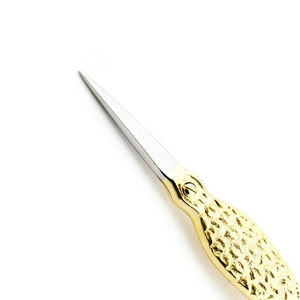 Gold Coated <b>Left</b> <b>Handed</b> Beauty <b>Scissors</b> With Smooth Edge Stainless Steel Blade And Steel Handle For Embroidery Shearing - Product Image 5