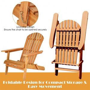 Set di 3 Sedie Adirondack in Legno con Braccioli Allargati per Balcone, Terrazza e Giardino - Product Image 2