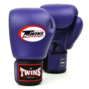 Gants de boxe violets en cuir à lacets, respirants, pour entraînement et sparring professionnel, avec logo personnalisé - Product Image 5