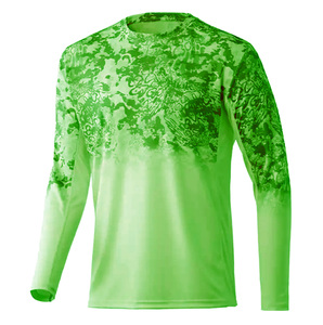 Chemise de pêche unisexe à manches longues avec capuche, 100 % polyester, personnalisable OEM, respirante, avec masque intégré, protection UPF 50+, vêtements de pêche à transfert thermique - Product Image 1