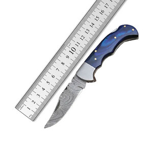 Damascus Steel Folding Knife Handmade Pattern Steel Compact Pocket Knife Outdoor <b>Camping</b> Hiking Fishing Travel Utility <b>Tool</b> - Product Image 1