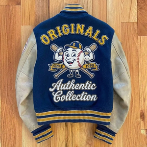 Blouson universitaire personnalisé pour homme en molleton épais avec broderie lettrée, style hip-hop matelassé, long, hiver, 100% coton - Product Image 2