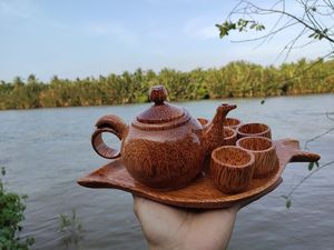 Taza de Té de Madera de Coco de Vietnam, Material Natural de Coco para Beber Té, Utensilios de Cocina Rústicos Hechos a Mano - Product Image 3