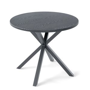 33.5 Inch Round Outdoor Patio Bistro <b>Table</b> with Wood-Like Top and X-Shaped <b>Legs</b> - Product Image 5