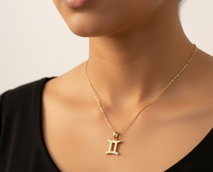 Collier Signe Astrologique Gémeaux Plaqué Or Argent 925 Pendentif Astrologique & Breloques Collier Pierre de Naissance Cadeau Bijoux de Fiançailles - Product Image 3