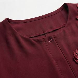 Diseños de vestidos Abaya, ropa étnica islámica, Abaya para musulmanas, con parches de flores, lujo, color personalizado, moda modesta, nuevo estilo. - Product Image 4