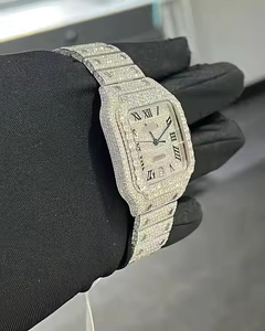 Reloj de Diamantes Moissanite para Hombre, Elegante Reloj de Pulsera de Cuarzo Analógico con un Diseño de Moda Lujoso y Elegante - Product Image 2
