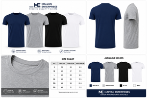 T-shirt décontracté pour homme en coton 100% coupe classique, couleur unie, col rond, manches courtes, disponible en bleu marine, gris, noir, blanc - Product Image 5