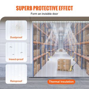 Rotolo di strisce per porte in PVC da 100 unità, larghezza 12 pollici, spessore 0,12 pollici, trasparente, liscio, in plastica, per porte commerciali, 100% all'ingrosso - Product Image 3