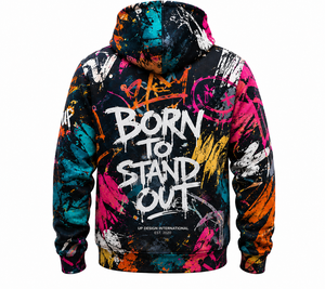 เสื้อฮู้ดพิมพ์ลายกราฟฟิตีแบบยูนิเซ็กซ์ทรงโอเวอร์ไซส์ สไตล์สตรีทแวร์ สีสันสดใส ผ้าหนา สำหรับผู้ชายและผู้หญิง - Product Image 2