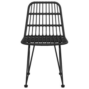 Juego de 2 Sillas de Jardín de Acero Negro y Polietileno - Product Image 4