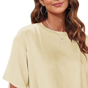 T-shirt court sans coutures pour femme, tissu compressif haute élasticité pour le sport et le fitness, respirant et anti-humidité, vêtements de sport. - Product Image 6