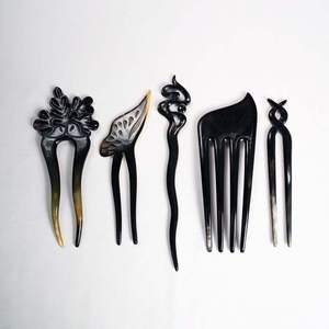 SOFIYA CRAFT Épingle à cheveux rétro ajourée florale en acétate de cellulose, bâtonnet à chignon à double griffe, accessoire féminin écologique - Product Image 3