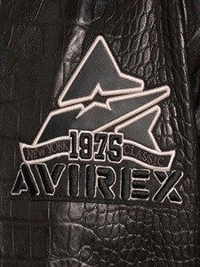 เสื้อแจ็คเก็ตบอมเบอร์หนังแท้ Avirex ลายจระเข้ สไตล์นักบิน - Product Image 6