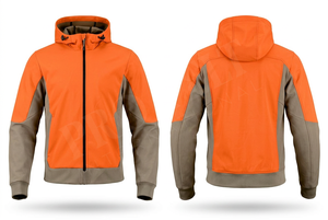 เสื้อแจ็คเก็ตมอเตอร์ไซค์แบบมีฮู้ด ผลิตจากวัสดุโพลีเอสเตอร์ 100% พร้อมซิปด้านหน้า เสื้อผ้ากีฬากลางแจ้งคุณภาพพรีเมียมสำหรับขี่มอเตอร์ไซค์ รับผลิตแบบ OEM ODM - Product Image 4