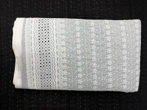 <b>White</b> Embroidered Georgette Tulle <b>Lace</b> Fabric Floral Eyelet Textile for Wedding Dress and Garment - Product Image 5