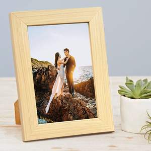 Cadre photo vintage 4x6 en bois au design simple, très populaire, avec support mural en MDF et affichage sur table - Product Image 4