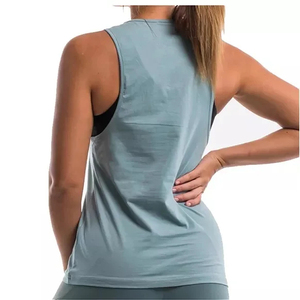 Blusas y Tops Cortos de Verano sin Mangas, Top de Punto con Logotipo Personalizado, Ropa Casual para Mujer Teñida en Color Liso - Product Image 4