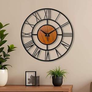 Luxury Handmade Modern Black Art Deco <b>Wall</b> <b>Clock</b> Decorative <b>Wall</b> Art Living Room Bedroom Office Hotel Home Interior Best Price - Product Image 1