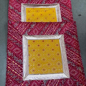 เสื่อ Pooja Aasan สำหรับวัดบ้านเสื่อที่นั่งสวดมนต์ทำด้วยมือสำหรับการนมัสการในชีวิตประจำวันและการใช้ในพิธีกรรม - Product Image 4