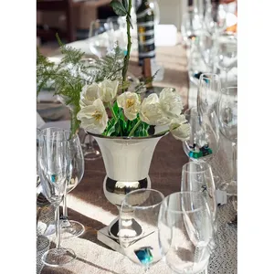 Trending Scandinavian Tall Iron Flower Vase <b>Tabletop</b> Apartment Interior Decoration Handmade Coastal Design Eco-Friendly - Product Image 2