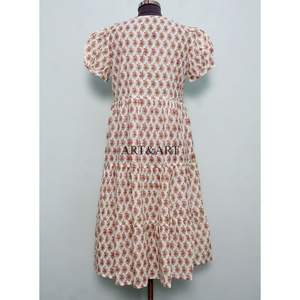 Vestido Midi de Verano para Mujer, Estilo A-Line, Estampado Floral Dulce, Moderno, No Tejido, Ecológico, Transpirable, Lavable, Informal, para Fiestas - Product Image 6