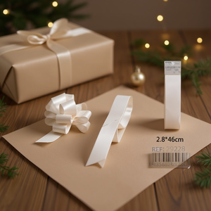 Fiocco Bianco Automatico 2,8x46 Cm Per Confezioni Regalo - Product Image 2