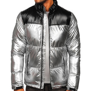 Custom Logo Men's Puffer Jacket Winter Hooded <b>Bubble</b> <b>Coat</b> Quilted Polyester Long Sleeve Zipper Closure Lightweight Outerwear - Product Image 3