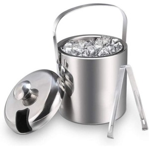 Seau à glace rond en métal avec poignée pour refroidir le champagne, les cocktails, le vin et la bière dans les hôtels, les restaurants et les bars - Product Image 4