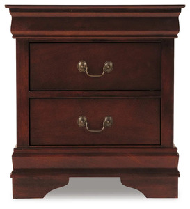 Alisdair two drawer nightstand features a traditional Louis Philippe style molded profile and antique bronze tone hardware - Product Image 3