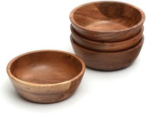 Tazón de servir ligero de madera, hecho a mano, de madera natural, para cocina, comedor, ensaladas, frutas, ecológico y duradero. - Product Image 1