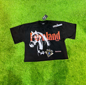 Fabricantes de ropa, camiseta de ganchillo con hombros caídos y estampado DTG personalizado, 100% algodón, peso pesado, ajuste de gran tamaño, diseño recortado sólido - Product Image 1