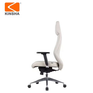 Chaise de bureau exécutive moderne KINSHA en cuir PU, dossier haut, accoudoirs réglables, hauteur réglable, base pivotante chromée, ergonomique - Product Image 2
