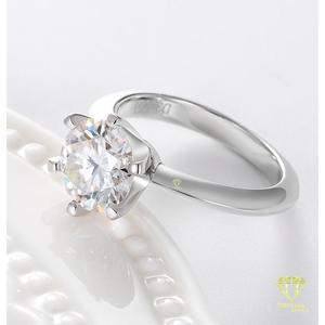 Round Cut Moissanite <b>Solitaire</b> Engagement <b>Ring</b> 925 Sterling <b>Silver</b> Classic Bridal Wedding Jewelry Custom <b>Ring</b> for Women - Product Image 2