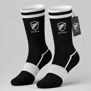 LOW MOQ Free Design <b>Winter</b> Casual Sports <b>Socks</b> Breathable Cuff Logo Custom White Men Knitted Solid Color Athletic <b>Socks</b> - Product Image 1