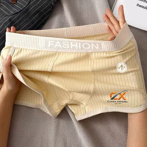 Factory Price Anti-Static 100% Cotton Knitted Crocheted <b>Boxer</b> Briefs for Men | <b>Custom</b> Logo ODM Bulk Supply Private Label - Product Image 2