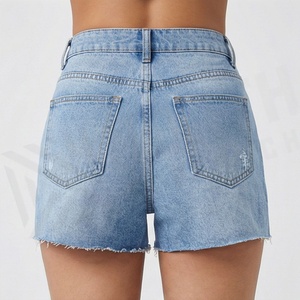 Women Stretch Denim Shorts Customized Color Ripped Jeans Close Fitting <b>Butterfly</b> Print Pants Summer Casual Streetwear - Product Image 2