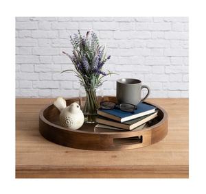 ถาดใส่กาแฟไม้ไผ่ทรงกลมสวยงามถาดเสิร์ฟแบบพรีเมียมขนาดสั่งทำขายส่งจากโรงงานหัตถกรรมไม้ - Product Image 4