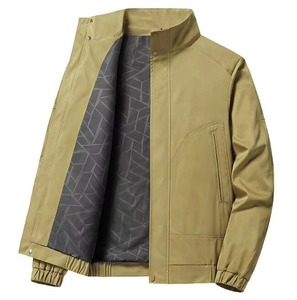 High Quality Autumn Casual Simple Streetwear Plus Size Zipper Fashion Loose Stand Collar Nonwoven <b>Plain</b> Dyed Breathable Bomber - Product Image 2