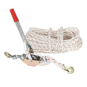 Verricello a Cricchetto per Carichi Pesanti con Capacità di 745 kg e Cavo da 30 Metri con Diametro di 1,5 cm Corda e 2 Ganci per Applicazioni su Gru - Product Image 4