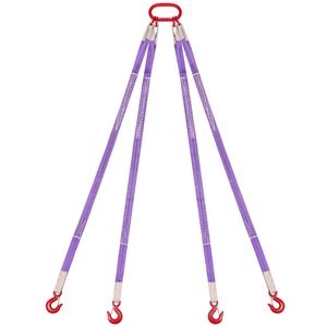 Cinghia di sollevamento in poliestere per carichi pesanti da 6600 libbre con ganci, cinghia di sollevamento a quattro gambe ispessita da 1,5 m - Product Image 1