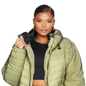 Chaqueta acolchada personalizada para mujer Nuevo diseño Logotipo personalizado Invierno 2023 Ropa de abrigo a prueba de viento con cuello levantado a la moda - Product Image 5